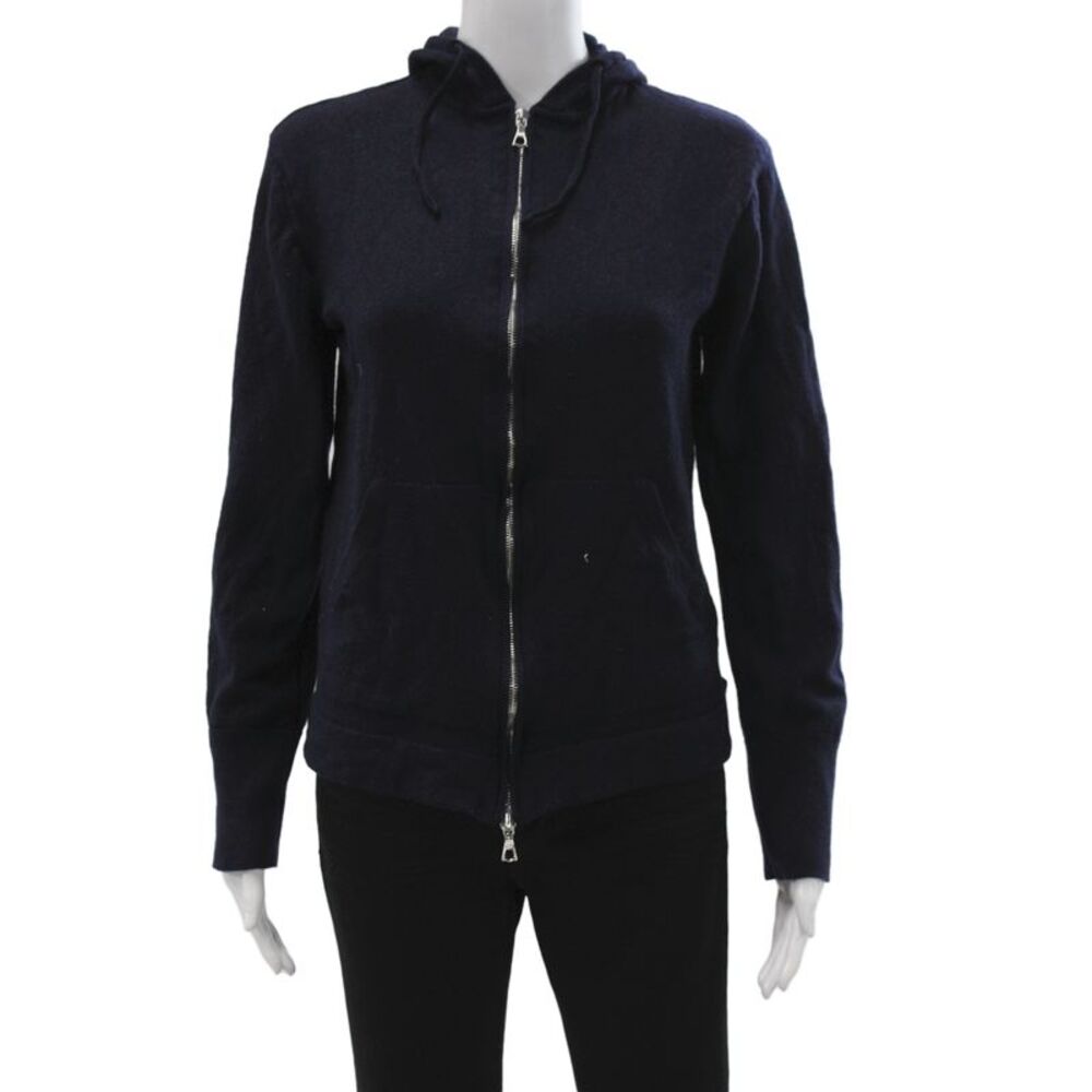 OFFICINE GENERALE Womens Merino Wool High Neck Full Zip Sweater Blue Size L